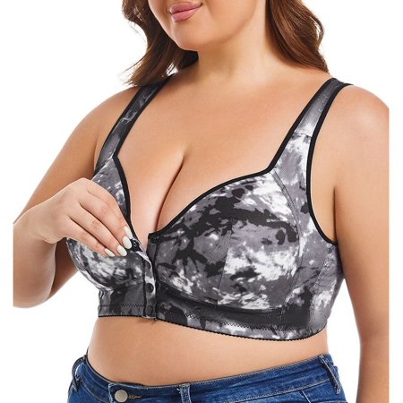 Gubotare Minimizer Bras for Women Enchante Full Coverage Underwire Bras Plus Size Lifting Floral Lace Bra for Heavy Breast Half Cup Bra (Black 50F)