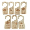 thumbnail image 2 of hengtong 7 Pieces Baby Clothes Organizers Wooden from Newborn to 24 Months Hanger Brown, 2 of 9