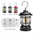 thumbnail image 4 of Lámpara portátil Irfora LED Linterna de camping H-anging Luces al aire libre Diseño retro Fuerte / Débil Efectos de iluminación dual / 3 * AA Operado por celda / IP65 Resistencia al agua para Patio Pa Irfora Lámpara portátil, 4 of 7