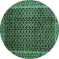thumbnail image 1 of Ahgly Company Machine Washable Indoor Round Southwestern Turquoise Blue Country Area Rugs, 5' Round, 1 of 4