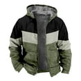 thumbnail image 1 of Wyzesi Black Denim Jacket Men Ripped Winter Men's Color Block Pattern 3D Print Digital Print Hooded Sweatshirt Brown Padded Jacket Christmas Cardigan for Men, 1 of 5