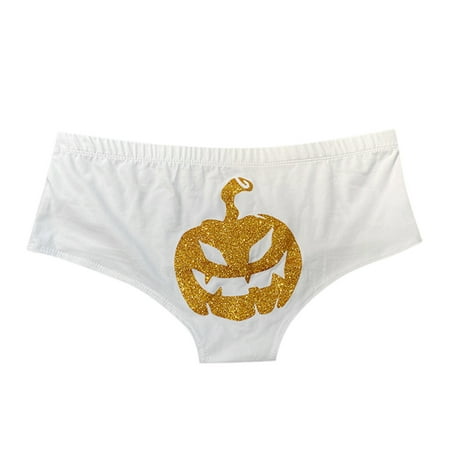 

Underwear Briefs for Women Halloween Fluorescent Print Plus Size Panties