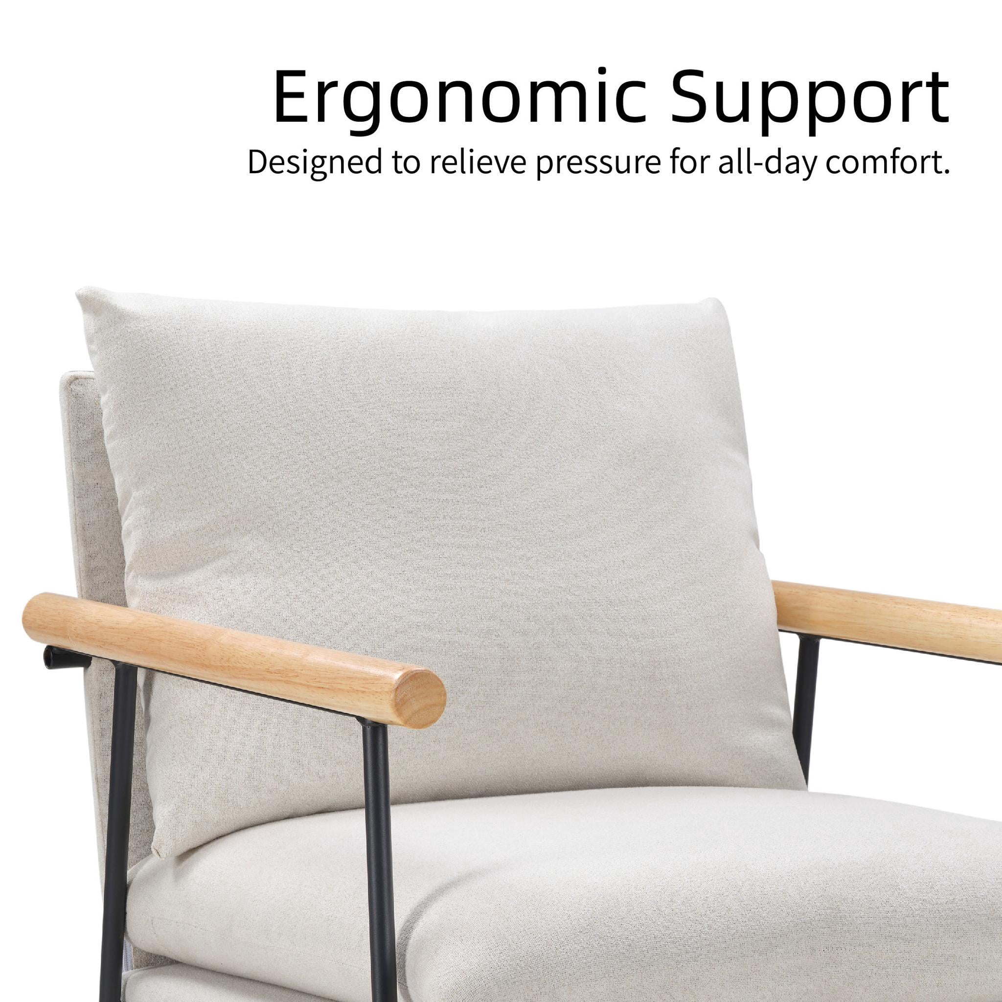 Howcool Sling Accent Chair, Comfy Vanity Chair with Removable Cushion and Storage Bag for Living Room, Bedroom, Office