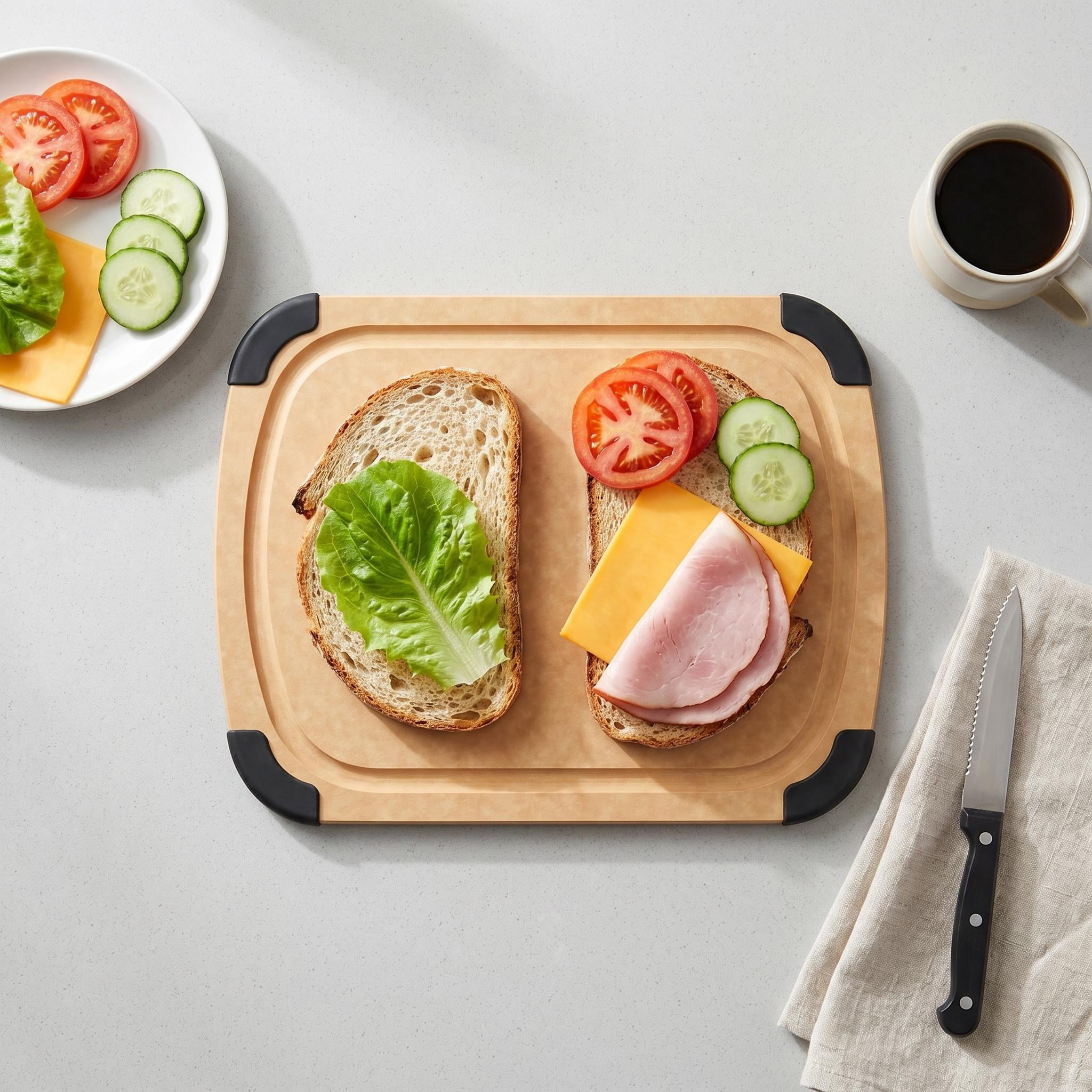 Mainstays Paper Fiber 11''x14'' Non-Slip Cutting Board, Natural Color