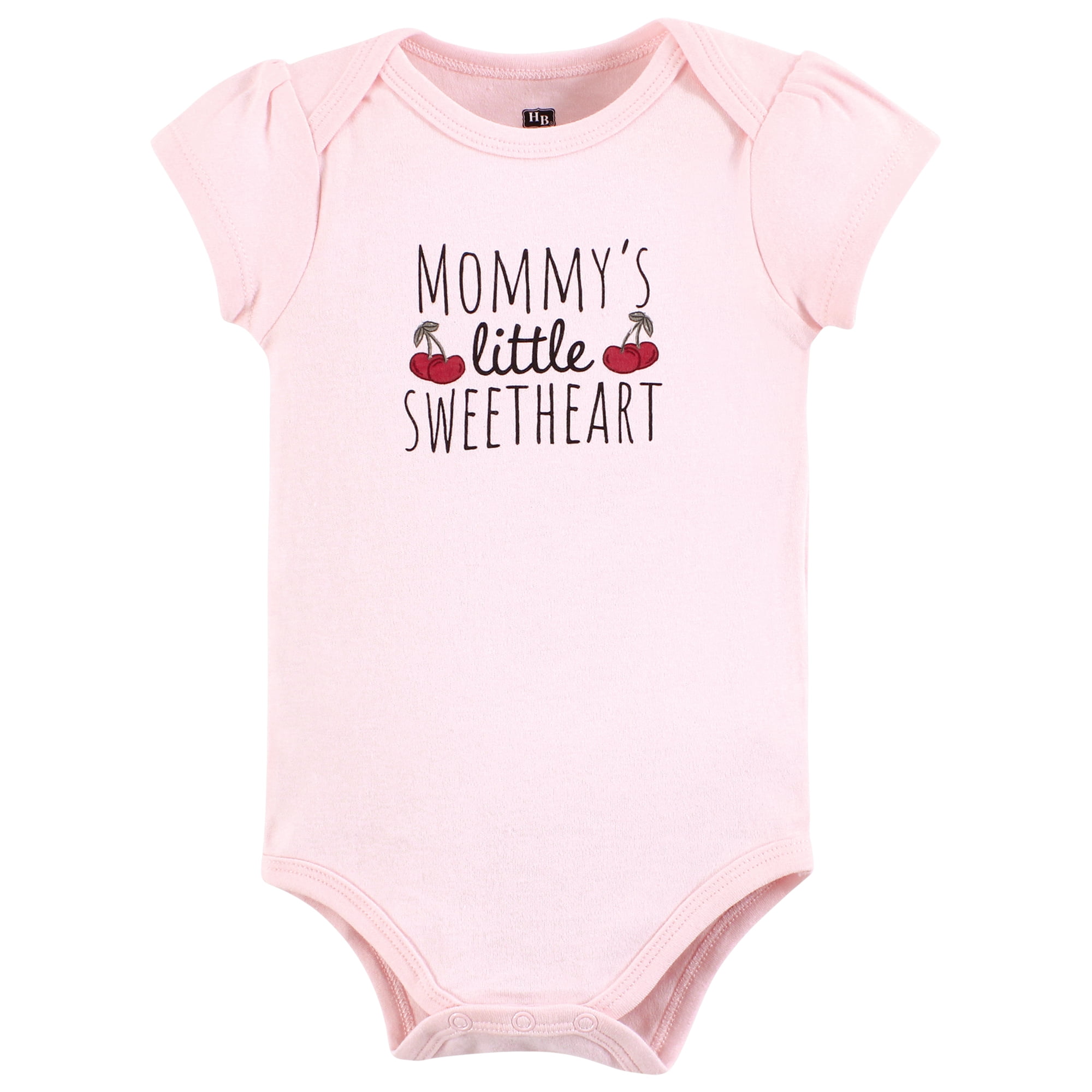 Hudson Baby Unisex Baby Cotton Bodysuits, Mommys Sweetheart Cherry, 9-12 Months