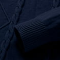 thumbnail image 4 of Quarter Zip Sweatshirt Men Lapel Neck Sweatshirts for Men Cable Knit Plain 1/4 Zip Pullover Sweater Slim Fit Warm Sweaters Long Sleeve Fleece Turtleneck Sweater Top Size M-3XL, 4 of 7