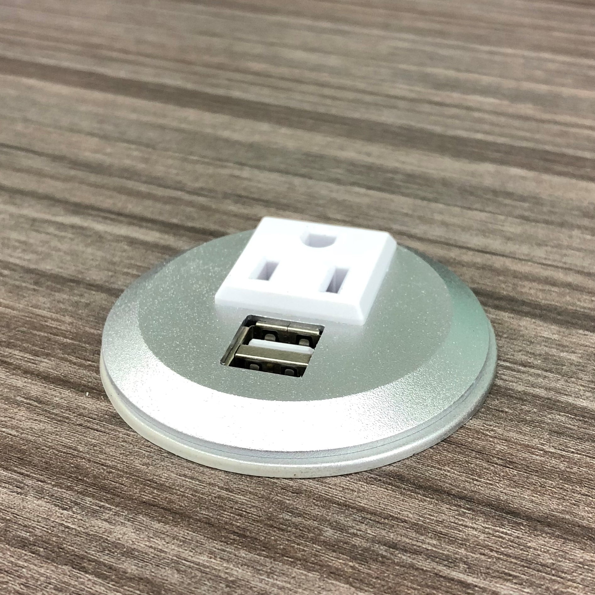 Pwr-Plug Power Outlet USB Charger Port Fits 2"-2.5" Grommet Hole Office Desk Top 