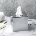 thumbnail image 2 of Almacenamiento elegante para la oficina o el baño, diseño moderno con acabado de espejo acrílico y fácil recarga para la tapa de la caja de pañuelos de gran apertura, 2 of 5