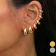 thumbnail image 1 of 6pcs Set Chic Glossy Gold Plated Copper Metal Oval Huggie Hoop Earrings Set for Women Teens Daily Match Stackable Hoops Jewelry, 1 of 5