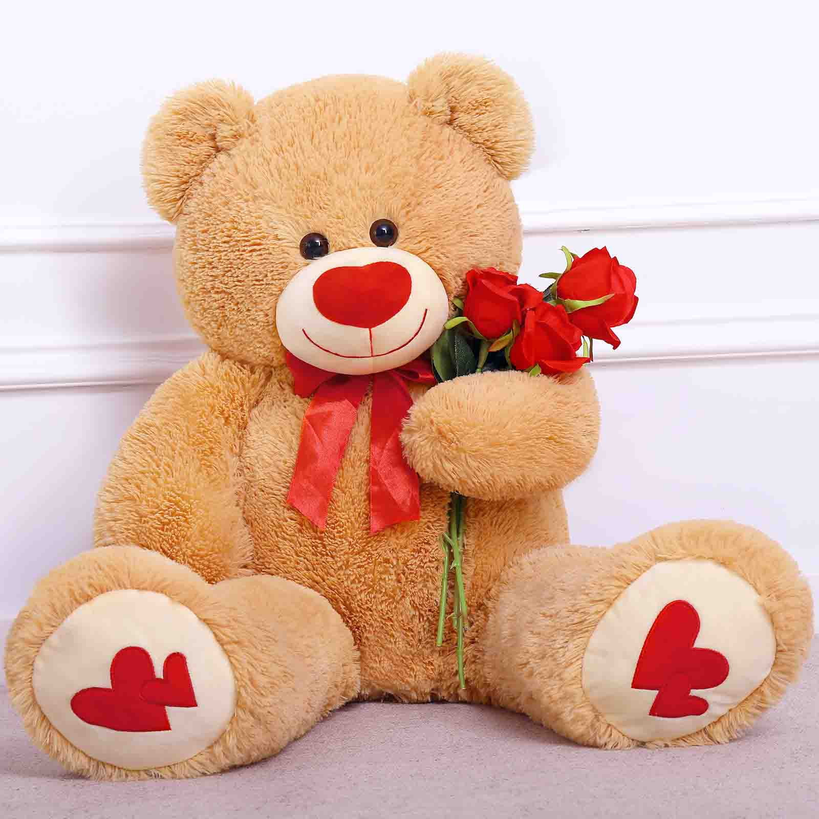 MaoGoLan 35.4" Giant Teddy Bear with Big Footprints Plush Stuffed Animals