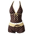 thumbnail image 5 of OOOUM Kids Girls Printed Tankini Swimwear 2 Piece Halter Tie Top & Drawstring Shorts Quick Dry Upf Protection Beach Bathing Suit Yellow 13-14 Years, 5 of 5