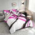 thumbnail image 2 of Manfei Abstract Brushstroke Queen Bedding, Watercolor Art Bedding Comforter Set Queen, Pink, Black and White, Gray Reversible 7pcs, 2 of 6