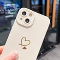 thumbnail image 5 of Compatible with iPhone 13 Case 6.1", Slim Soft Silicone Cute Plated Heart Pattern Full Camera Protection Shockproof Phone Case for Women Girls (White), 5 of 12