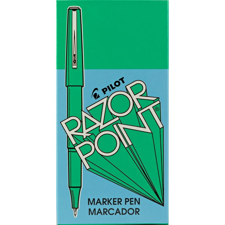 Razor Point Fine Line Porous Point Pen, Stick, Extra-Fine 0.3 mm, Green Ink, Green Barrel, Dozen Razor Point Fine Line Porous Point Pen, Stick, Extra-Fine 0.3 mm, Green Ink, Green Barrel, Dozen