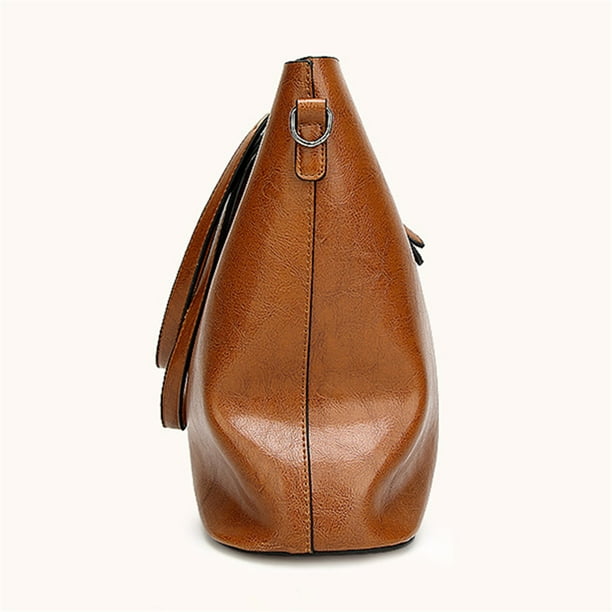 Fashion Women Elegant Large And Simple Shopping Bags Lady Leather Handbags Shoulder Bag Generic Brown 12.6'' X 4.72'' X 11.42