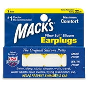 3 Pack - Macks Pillow Soft Silicone Ear Plugs, White - 2 Pairs Each
