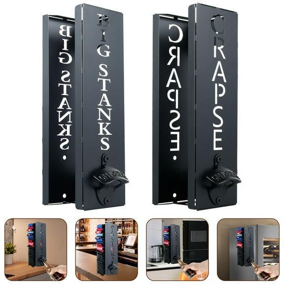 Gorware Can Cooler Holder with Bottle Opener Cooler Dispenser Wall Mounted Can Cooler Rack 11.8×3.9×3.9Inch