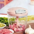 thumbnail image 2 of Manual Food Processor,Food Chopper Manual Hand,Manual Pull Food Chopper Hand Pull String Garlic Chopper for Kitchen Easy Cleaning Food Processor for onions Garlic Carrots Tomato Meat(Pink S), 2 of 6