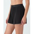 thumbnail image 2 of Hanes Originals Women’s SuperSoft Comfywear Rib Sleep Shorts Black XS, 2 of 6