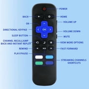 2pcs Universal Remote Controller for All Roku Smart TVs, Compatible with Hisense, Onn, Philips, Proscan, Roku Plus/Pro/Select Series, Sharp, TCL, Westinghouse Roku TV Models (Not for Roku Stick/Box)