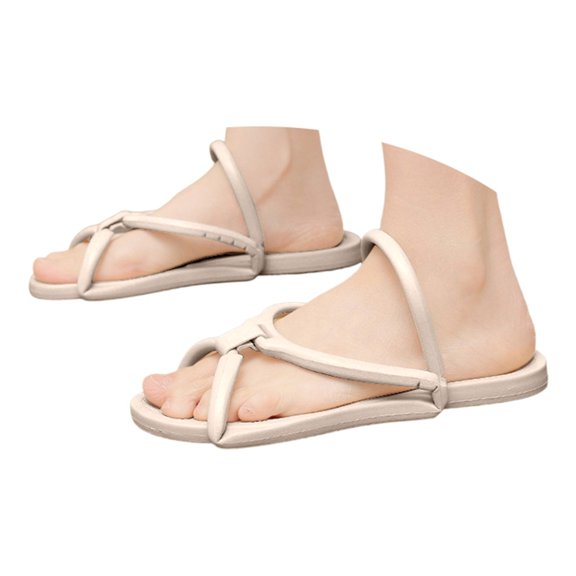Yuanlong Women's Flat Sandals Convertible Dual-Wear Crisscross Strap Summer Shoes Minimalist Soft Slip On Beach Casual Sandals