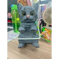 Wuztai Cat Paper Holder Wall Mount Toilet Paper Dispenser, Resin Cat Sculpture Bathroom Tissue Roller, Cute Decorative Paper Towel Holder
