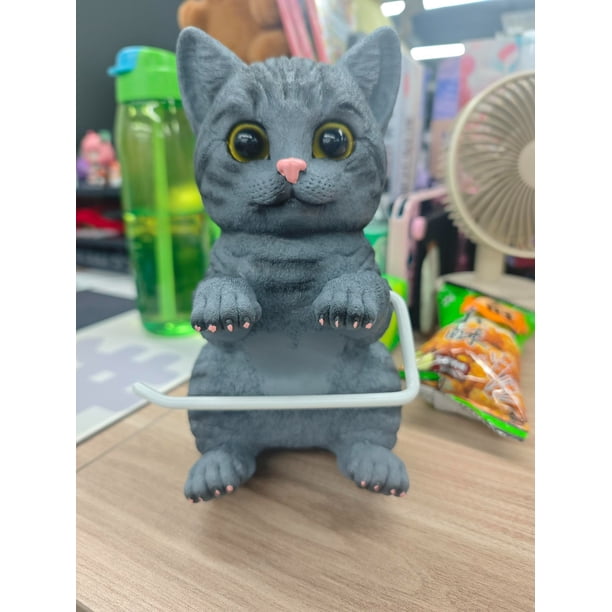 Portarrollos de Papel Higiénico Decorativos con Forma de Gato para Montar En La Pared