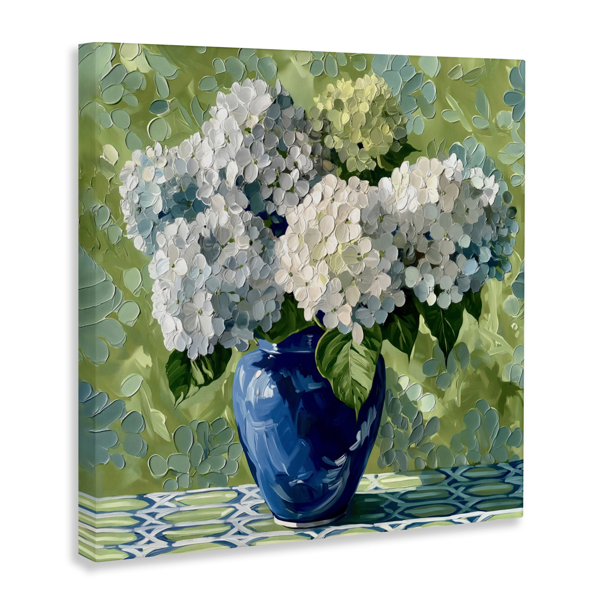 Stupell Industries White Hydrangeas in Blue Vase Canvas Wall Art, design by Gina Kelly