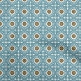 thumbnail image 1 of oneOone Silk Tabby Turquoise Blue Fabric Arabic Moroccan Quilting Supplies Print Sewing Fabric By The Yard 42 Inch Wide, 1 of 5