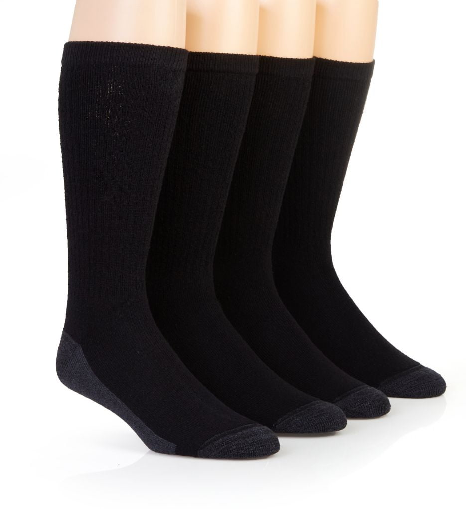 Men's Hanes ULC188 Ultimate Fresh IQ XTemp Crew Socks 8 Pack (Black