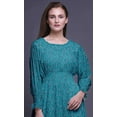 thumbnail image 5 of Bimba Leaves Women Cotton Smocked Boho Renaissance Long Ruffle MaxiDress-Large, 5 of 5