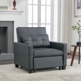 thumbnail image 2 of Aukfa Futon Convertible Sleeper Sofa Chair with USB Ports Cup Holders for Living Room, Dark Gray, 2 of 8