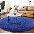 thumbnail image 1 of XmhyTop Dark Navy Round Rug for Bedroom,Fluffy Circle Rug 23.6*23.6in,Shaggy Circular Rug for Nursery Room,Fuzzy Plush Rug for Dorm, 1 of 4