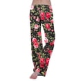 thumbnail image 5 of Edvintorg Women's Floral Print High Waist Beach Wide Leg Palazzo Pants Summer Casual Loose Lounge Pants With Pocket On Clearance, 5 of 6