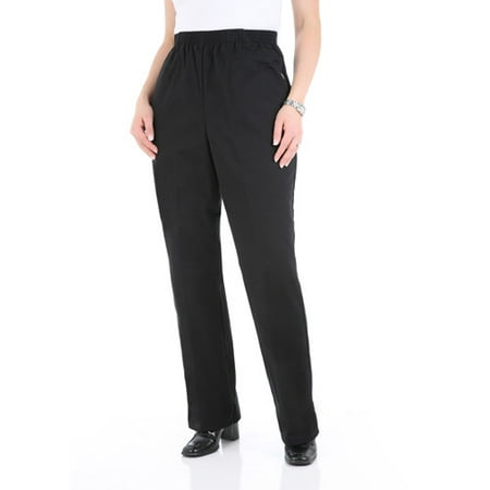 elastic chic pants waist comfort pant pull walmart petite cotton regular ladies