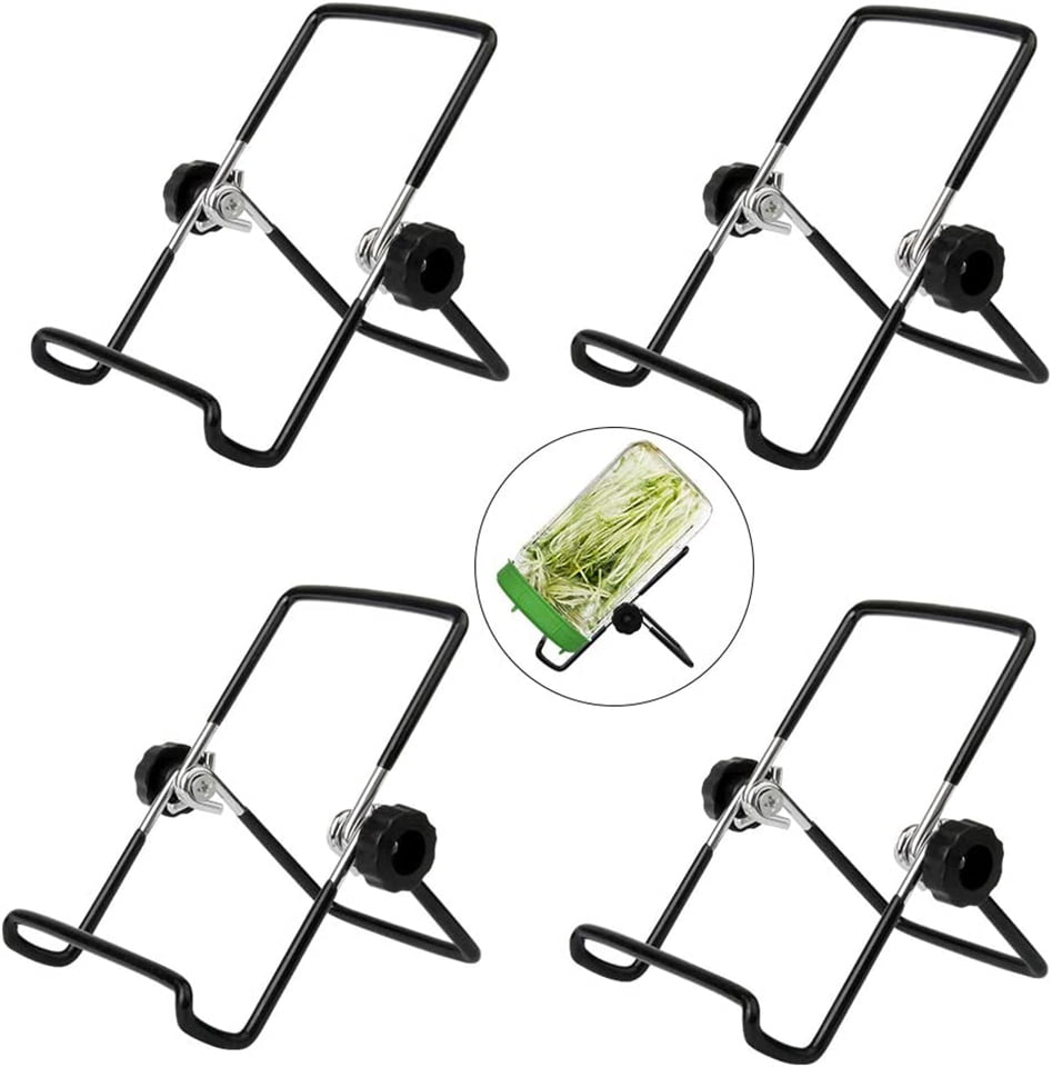 nipocaio Support Stérile 4 Pcs pour Grandes Ouvertures et Ouvertures Normales, Pot de Conserve, Pot de Conserve, Support de Germination, Acier Inoxydable