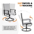 thumbnail image 4 of UDPATIO 7-Piece Outdoor Swivel Bistro Set, 360° Swivel Patio Chairs with 51" Round Metal Table with Umbrella Hole, All Weather Dining Set for Backyard Balcony, Light Grey, 4 of 8