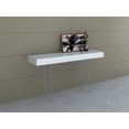 thumbnail image 4 of Casabianca Home IL VETRO console table in walnut veneer with clear glass.-Color:High Gloss White Lacquer, 4 of 5