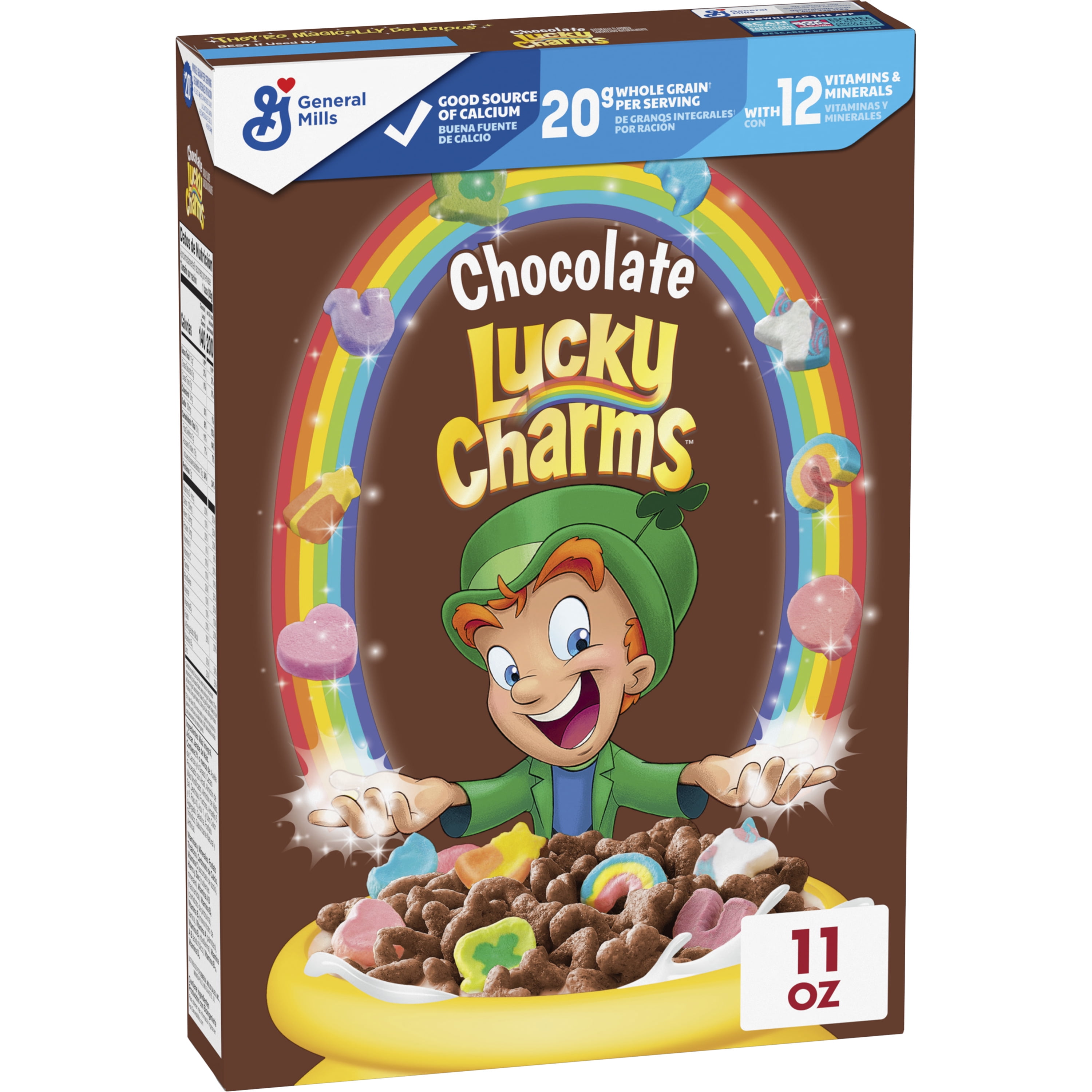 General Mills Chocolate Lucky Charms Cereal with Marshmallows 11 OZ Box Walmart