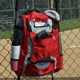 thumbnail image 3 of Baseball Backpack with Cleat/Shoe Compartment | Large Capacity | 19.5" T x 14" W x 7.5" D | Holds 4 Bats | External Helmet Storage | 3 Extra Zipper Pockets for Sunglasses, Seeds, Gum, Cell Phone, 3 of 8
