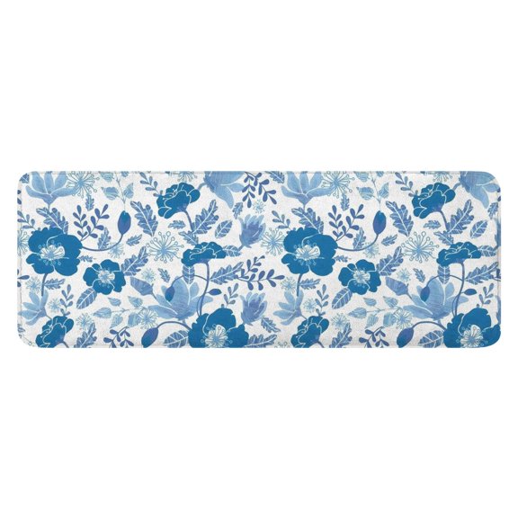 Pioneer Flower Floral Print Pattern Kitchen Rug Mat,Kitchen Runner Rugs Non Skid Washable,Decorative Kitchen Floor Mats for Kitchen,Sink,Laundry,17"x47.2"