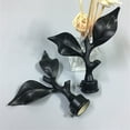 thumbnail image 4 of Curtains Household Essentials 1pcs Curtain Rod Finials Leaf Shaped Curtain Rod End Drapery Rail Pole Cap Alloy Black JASKFLY, 4 of 9