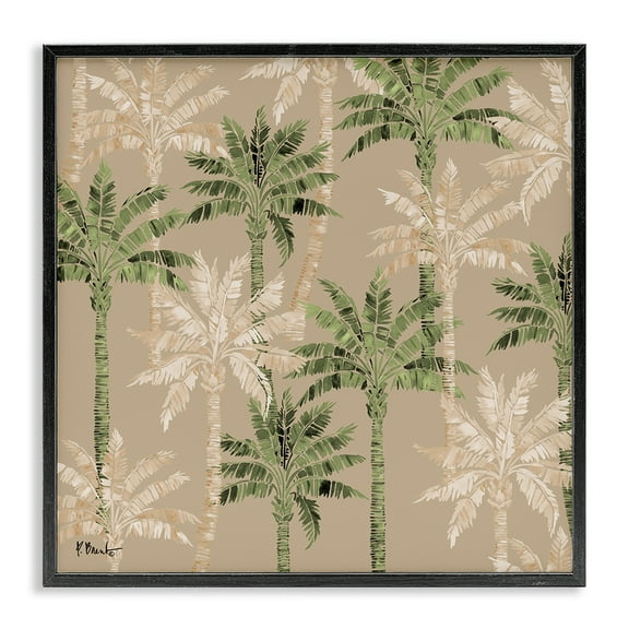 Stupell Industries Hollywood Palms Pattern Black Framed Giclee Art design by Paul Brent, 12 x 12