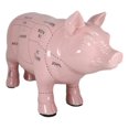 thumbnail image 3 of Large Ceramic Rustic Country Farmhouse Pink Pig Pork Butcher Chart Figurine, 3 of 11