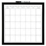 Quartet(R) Magnetic Dry-Erase Calendar Board, Porcelain, 14in. x 14in., White, Black Wood Frame