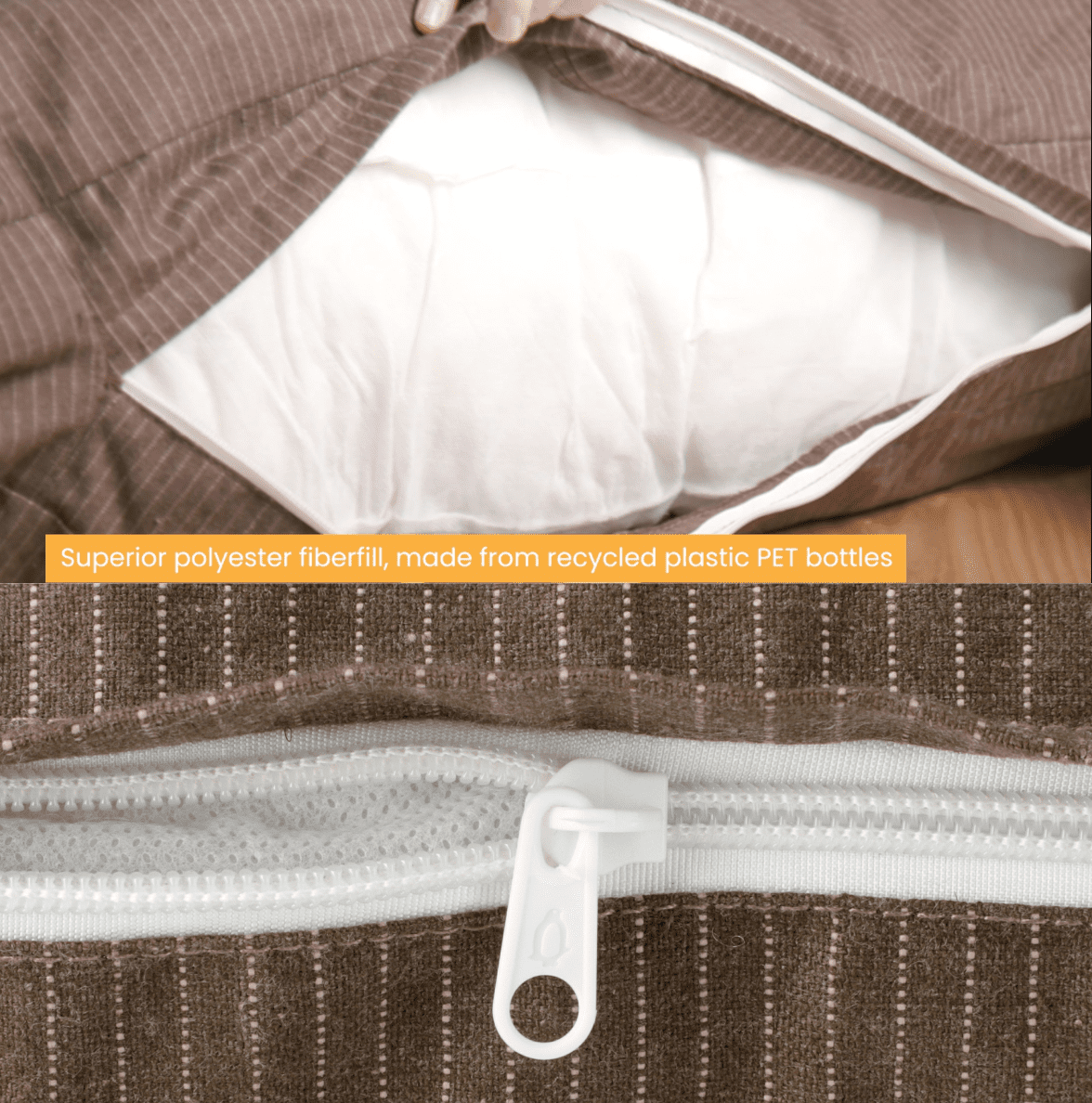 (2 pack) WHITEDUCK Durable & Comfortable Canvas Dog Bed, Water-Repellent Coating, Dirt Resistance, Removable & Washable Outer Cover, Heavy Duty Zippers for Small, Medium & Large Dogs (Extra Large, Brown)