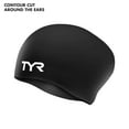 thumbnail image 5 of TYR Adult Silicone Long Hair Swim Cap - Wrinkle-Free, Low-Drag Cap for Long Hair, Black, 5 of 5