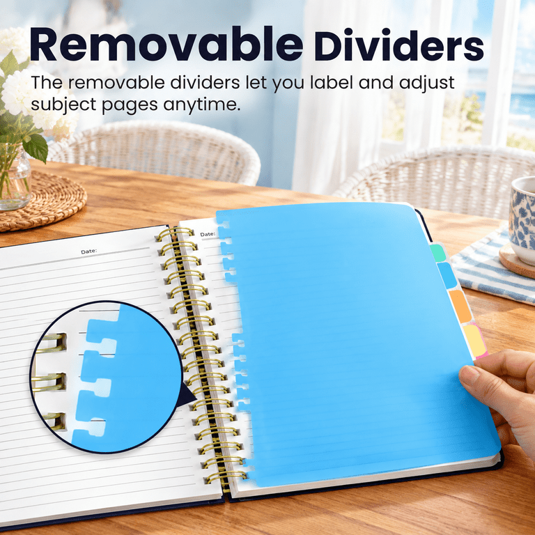Sujce Notebook G-Radiant Bastille 5 Subject Spiral Notebook with Removable Dividers, 8 ...