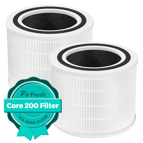 Fil fresh 2 Pack Replacement Filter for LEVOIT Core 200S Air Purifier with H13 True HEPA & Activated Carbon