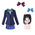 thumbnail image 2 of Disfraz de Cosplay de Nico Yazawa de Anime, peluca, cárdigan de punto rosa, lazo, uniforme escolar Jk para niñas adultas, traje de Halloween y Carnaval, 2 of 5